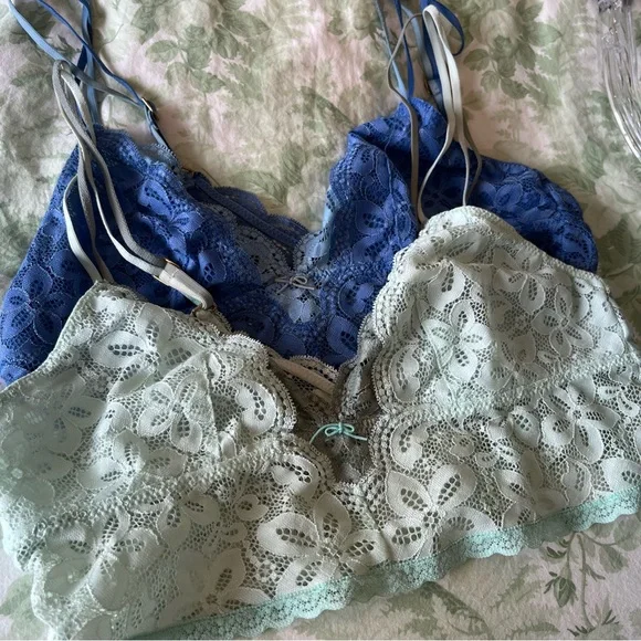AERIE lace long line bralettes, two toned set - Picture 4 of 7